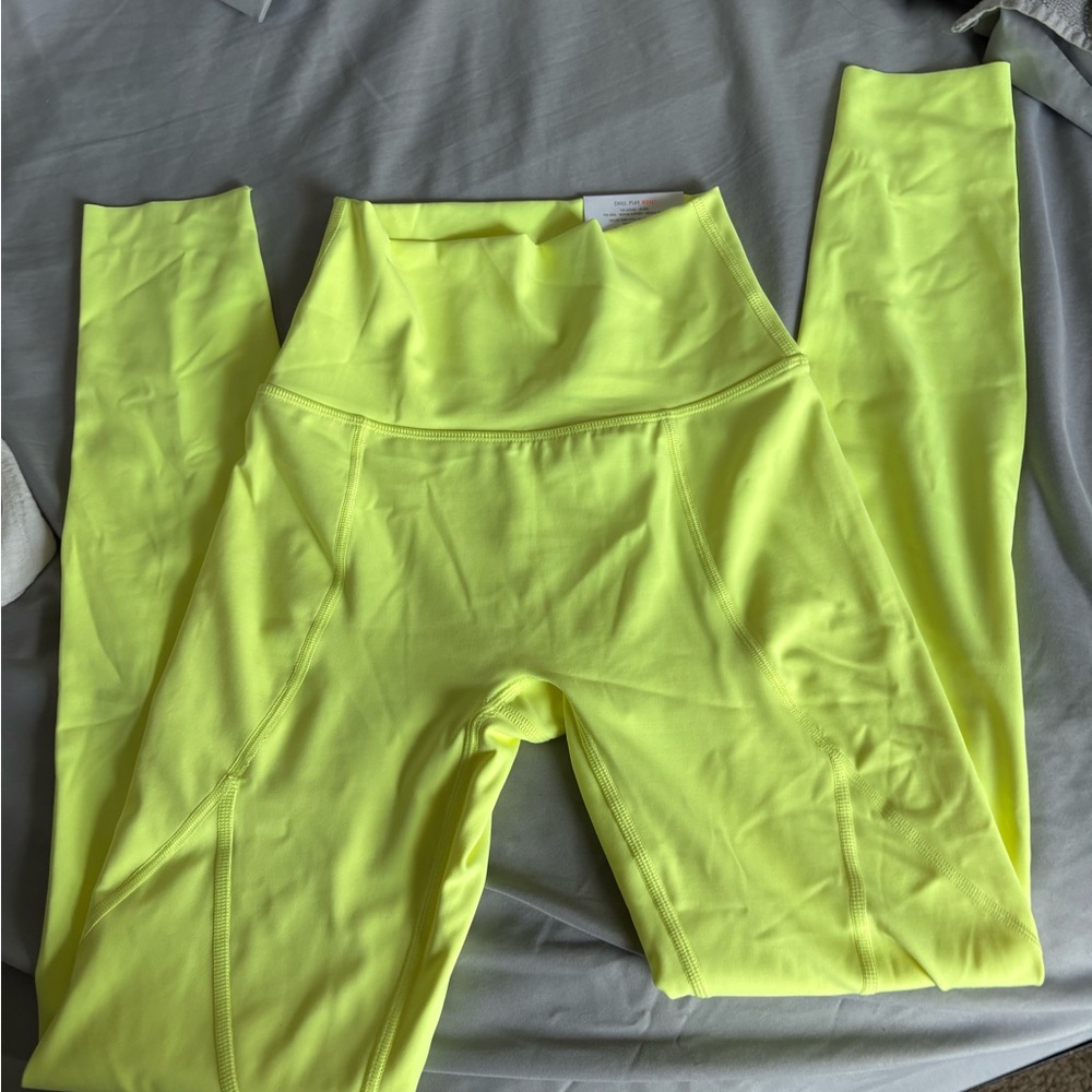Aerie Neon Yellow High-Waisted Leggings